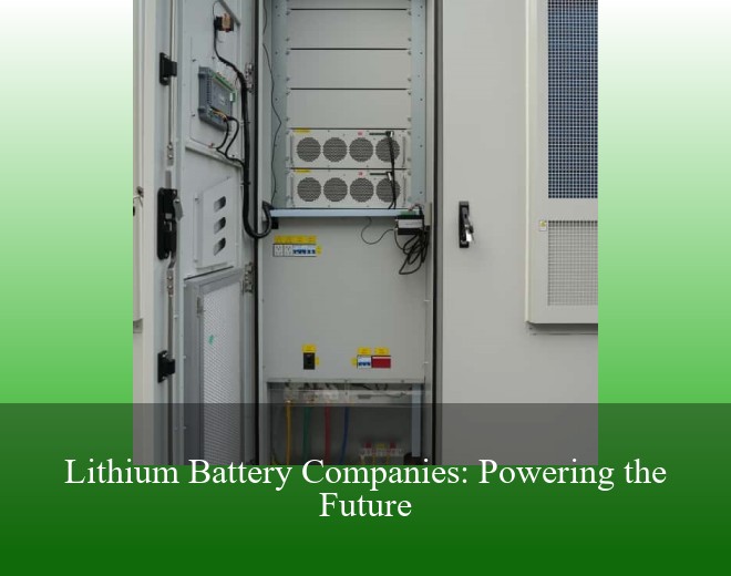 Lithium Battery Companies: Powering the Future